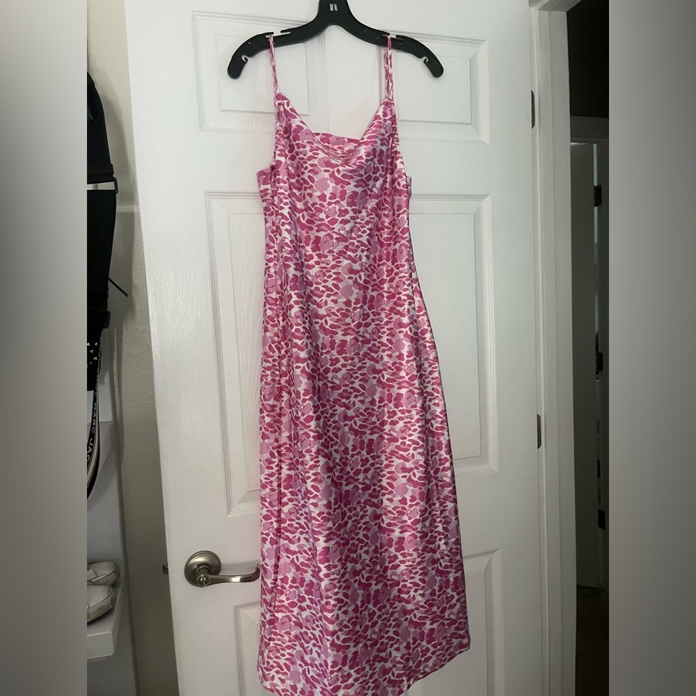 Paper heart silk midi dress